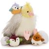 MorisMos Peluche a forma di pappagallo, 35 cm, con 3 bambini e 2 uova all'interno, realistico, peluche a forma di pappagallo, simpatico animale di peluche a forma di pappagallo, regalo di compleanno