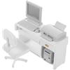 TOYANDONA 1 Set in Legno Computer Stampante Decorazioni Accessori Scrivania in Miniatura Modello Mini Scrivania Scrivania Scrivania Giocattoli Miniatura Mobili da Ufficio Bianco