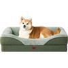 EHEYCIGA Memory Foam Cuccia Cane Interno Taglia Media, Impermeabile Divano per Cani Sfoderabile e Lavabile, Letto per Cani con 4 Bordi Rialzati, Verde, 89x56x16.5cm