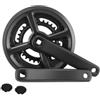 cyclingcolors Guarnitura per bicicletta con braccio di manovella, doppia corona 46-30 denti, lunghezza 170 mm, alluminio, nero, asse conico quadrato da 124 mm