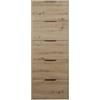 DEODATO Scarpiera slim 65x173h cm rovere con 5 ante a ribalta