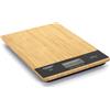 COOK CONCEPT, KU6613, Bilancia da Cucina Rettangolare in bambù 5kg, Precisione Grammi, Design Elegante, Funzione Tara, Compatta ed Ecologica, Dimensioni 18x20x15 cm, Marrone/Nero