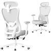 SONGMICS Sedia da Ufficio Ergonomica, Sedia da Scrivania Computer, Poggiatesta e Supporto Lombare Regolabili, Portata Fino a 150 kg, Regolabile in Altezza, Grigio Tortora OBN066GD01