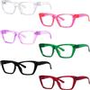 Eyekepper Occhi di Gatto Occhiali da Lettura con Cerniere a Molla Senza Viti Senza Metallo 6 Paia Lettori da Donna Montature Spesso Grande +2.25