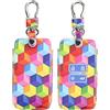 kwmobile Coprichiave Compatibile con Renault con 4 tasti Smart Key (solo Keyless Go) - Cover Chiave - Guscio Protettivo Copri Telecomando Auto Similpelle - Cubo Arcobaleno