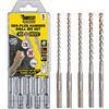SabreCut 5 x SabreCut QSCK5A 5 mm 5,5 mm 6 mm 7 mm 8 mm x 160 mm Quattro PGM approvato Full Carbide 4 punte taglienti Vortex Flute SDS Plus Drill Bit Mix Kit per pietra blocchi di cemento