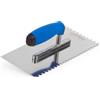 Mivos Cazzuola dentata 6 x 6, in acciaio inox, dentata, 270 x 130, con impugnatura morbida, spatola per capelli antiruggine, con dentatura 6 mm