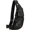 Nicgid Borsa a tracolla zaino a tracolla per uomo e donna, Nero (per iPad Mini), S, Ciclismo