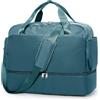 HPLQQ Borsone da Viaggio Donna Bagaglio a Mano Easyjet 45x36x20, Borsa Sportiva Borsone da Palestra con Scomparto per le Scarpe, Borsa da Weekend, Ospedale Parto,C04-Blu pavone
