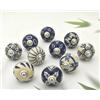 ARTISNO Pomelli in Ceramica per Armadi - Set di 10 Pomelli Decorativi Rotondi in Ceramica Blu e Bianchi per Cassetti e Armadi da Cucina | Eleganti Manopole Fatte a Mano per Armadio e Comò