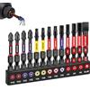 GEINXURN Set di punte per cacciavite PH PZ Torx Hex SL da 50 mm, resistenti agli urti, attacco esagonale S2, in lega di acciaio inox, codice colore ultra