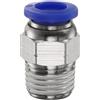 QUARKZMAN Connettore Rapido Dritto Maschio a Filettatura 8mm Tube OD x 1/4 NPT Filettatura Maschio Raccordo Rapido Raccordi Aria Compressa per lista Aria Industriale PC8-N02, Blu