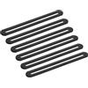 QUARKZMAN 6Pcs Piastra Di Riparazione Piatta Regolabile Con Fessura, 6.1 X 0.75 Pollice Staffe Dritte In Acciaio Inossidabile Per Mobili In Legno, Nero