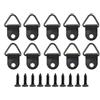 ZAAWUUT Set di 50 ganci in metallo con viti, piccoli ganci triangolari per appendere cornici fotografiche placcate in filo metallico decorativo da parete (nero)