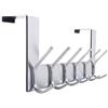 WEBI Appendiabiti da Porta,Acciaio Inox Attaccapanni da Porta,Gancio Porta,Appendino da Porta con 6 Ganci,4.5cm,Argento