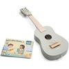 Woet Chitarra giocattolo in legno per bambini - chitarra per bambini beige con 6 corde - strumento musicale giocattolo educativo - include canzone - a partire da 3 anni - regalo per bambini e ragazze