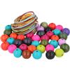 INNSPIRO Perline di legno sfera colori assortiti 20 mm. e 5 m.filato cotone 150u. ca.