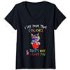 Autism Awareness Cute Animals by NEMRY'S Donna Carino l'autismo Cat I See Your True Colors Ecco perché ti a Maglietta con Collo a V