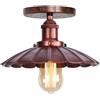 YSGUYILT Lampada da Soffitto Vintage Ombrello Plafoniera Metallica, Stile Industriale, E27 Senza Lampadina, Diametro 24 cm, Ruggine