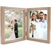 EXIN DEHCEN Portafoto Pieghevole in Legno Doppia, 2 Cornice per 7 Pollici 13x18cm Foto Cornice Doppia, Portafoto Doppio, Cornice Pieghevole In Legno, per Famiglia, Regalo di Nozze