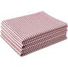 Encasa XO Strofinacci Cucina Cotone, Asciugapiatti 70x45 cm | Ticchettio Rosso, Cotone Riciclato | Altamente Assorbente | Asciugatura Rapida | Finitura Antiodore | Set di 4