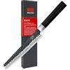 SHAN ZU Coltello del Pane 20cm, Giapponese 7 Strati 9Cr18MoV Acciaio Inossidabile ad Alto Tenore di Carbonio, Coltello Professionale di Taglio del Pane, Impugnatura Ottagonale Ergonomica G10