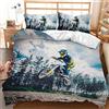 AOXHFNV Set di biancheria da letto 3D con copripiumino e federa per sport estremi per adolescenti (135 x 200 cm, blu)