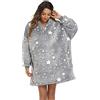 O³ Coperta con Cappuccio, Plaid con Maniche, indossabile in Pile, Felpa Oversize Donna, Blanket Hoodie - Confortevole e Morbido - Perfetto per Le Notti Invernali sul Divano (Stars)