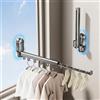 EAAGHK Stendibiancheria a Ventosa Pieghevole a 90° Stendino da Parete in Alluminio con Mollette e Ganci Stendino Allungabile Portatile Senza Fori, Salvaspazio per Bagno, Balcone, Viaggio e Campeggio