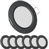acegoo Faretti LED da Incasso 12V Camper Barca Lampada Soffitto Downlight Rotondo Plafoniera 5000K IP64 per Roulotte Furgone Cucina Bagno Cartongesso Mobile, Nero Bianco freddo 6 pezzi