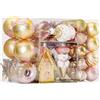 SHareconn 86pcs Albero di Natale Palle Ornamenti, Infrangibile Plastica Palline Decorative per le Decorazioni Dell'albero di Natale, Festa di Nozze Festa di Decorazione, Ornamenti Festivi, Oro & Rosa