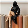 KARLOR Gothic - Scultura di figura da donna con veste nera, sexy figura gotica femminile scultura decorazione da tavolo statua figurina ornamenti Halloween desktop scrivania libreria decorazione auto