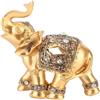 Yuecoom Elefante dorato, statuetta decorativa, ufficio e casa, regalo in poliresina dorata (9 x 9 cm)