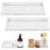 Luxspire Vassoio da Bagno, Portasapone in Silicone per Lavello da Appoggio, Vassoio da Banco per Bagno per Dispenser di Sapone, Accessori per Gioielli e Profumi, 30 x 13 cm, 2 Pezzi, Marmo Bianco