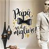 kina Vetrofania Festa del Papà su PVC Trasparente Adesivo Decorazione Vetro Vetrine Negozi Finestre - Modello UVFP0002 - Misure 50x40 cm - Made in Italy