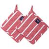 Encasa XO 21 cm Forno Microonde Potholders (2 pz Set) per cucina cucina e cottura - Resistente al calore, protezione delle mani da utensili caldi - Roma Stripe rosse