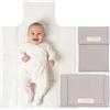 MIMUSELINA Set Fasciatoio Portatile Neonato e Borsa per Pannolini | Fasciatoio da Viaggio Pieghevole, Impermeabile e Leggero | Esterno 100% Cotone | Ideale come Regalo Neonato | Fatto a Mano in Spagna