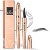 JCOTCL Matita Sopracciglia Microblading Facile Da Usare - Penna Sopracciglia Waterproof Effetto Ultra Naturale con 4 Punte Micro, Liquid Eyebrow Fork Tip Pen a Lunga Tenuta(13# grigio)