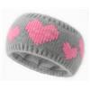 styleBREAKER Fascia per capelli da donna in maglia con motivo a cuore e fodera in pile | Made in Europe - Scalda orecchie invernale caldo 56-59 cm, colore:Grigio-Pink