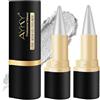 ZYEKIU 2 Pezzi Eyeliner, Penna per Eyeliner in Gel, Matita per Eyeliners Stick, Eyeliners Ad Asciugatura Rapida, Risultato a Lunga Tenuta Matte Pen di Lunga Durata Crea un Look Occhi Deciso (Argento)