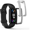 kwmobile Set 2x Custodia Smartwatch Compatibile con Fitbit Inspire 3 / Inspire 2 / Ace 3 Cover - Case Silicone Protezione Orologio Fitness nero/argento