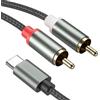 Froggen USB Tipo C Maschio a 2 RCA Maschio, Froggen Type C a 2x RCA Audio Cavo Cavo audio con 2 connettori RCA e con spinotto USB di tipo C per Huawei Samsung Xiaomi Laptop ecc