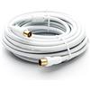 Premium X Cavo antenna TV HDTV Full HD, 4K, cavo coassiale da 15 m, connettore in metallo su presa IEC per televisione digitale e radio, DVB-T/T2, DVB-C, DVB-S/S2, bianco