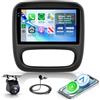 Rimoody 4G+128G Android Autoradio per Renault Trafic Opel Vivaro B FIAT Talento Nissan NV300 9 Schermo IN-Cell con Carplay Android Auto Senza Fili Mirror Link FM/RDS/EQ Navi GPS Bluetooth WiFi Retrocamera