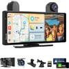Carpuride W903S Portatile CarPlay Android Auto con Dashcam: Schermo IPS HD, CamAnteriore 4K + CamPosteriore 1080P + CamInfrarossi 1080P, Registrazione in Loop, Bluetooth, GPS,Siri,Musica