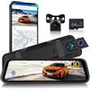 Hodozzy 2K WiFi Specchietto Retrovisore Dash Cam, Dashcam Retrovisore con Schermo IPS 9,66 Pollici Touchscreen con Controllo App, Visione Notturna, Registrazione Loop, Sensore G, BSD LCA+ Scheda 64 G