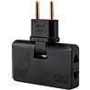 CABLEPELADO Adattatore Multiplo Con Spina Piatta e Presa Da Parete - 3 Uscite, Girevole a 180°, 250 V, 10 A, Nero