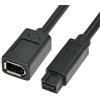 CY IEEE 1394 6Pin Femmina a 1394B 9Pin Maschio Estensione Dati Scheda di Acquisizione Video Firewire 400 a 800 Cavo 20 cm