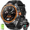 Mingdaln Orologio intelligente militare uomo con smartwatch da 1000 mAh, schermo HD da 1,46 pollici con chiamate Bluetooth, tracker fitness per Android/iPhone e modalità sport (Nero)