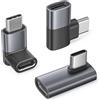 RUXELY Adattatore USB Tipo C 90 Gradi 3-Pezzi,PD 100W 40Gbps USBC Maschio a Femmina Convertitore Prolunga,Thunderbolt 4 3 Connettore Estensore per iPhone 17e,MacBook Pro,Steam Deck,Switch,PC,Laptop